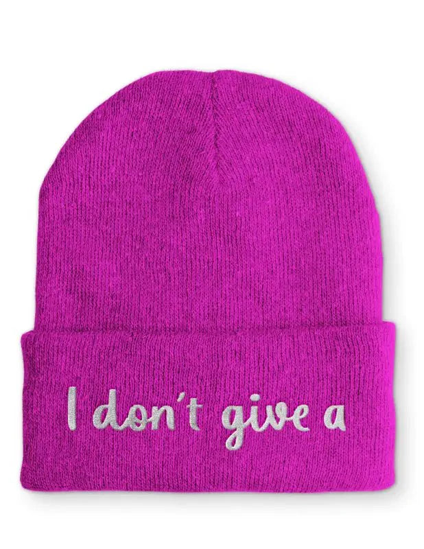 Beanie Mütze I don´t give a Statement Beanie Mütze mit Spruch - tshirtladen - Mütze