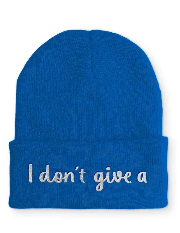 Beanie Mütze I don´t give a Statement Beanie Mütze mit Spruch - tshirtladen - Mütze