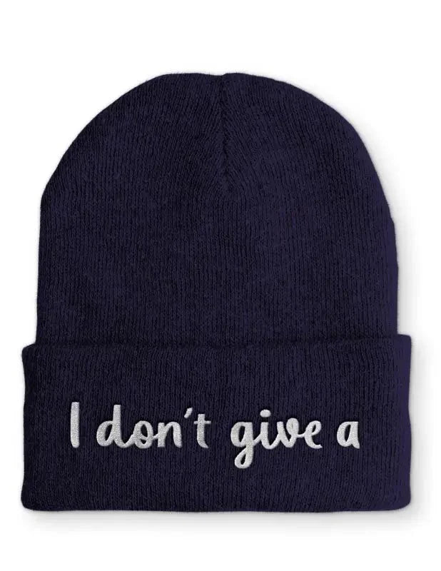 Beanie Mütze I don´t give a Statement Beanie Mütze mit Spruch - tshirtladen - Mütze
