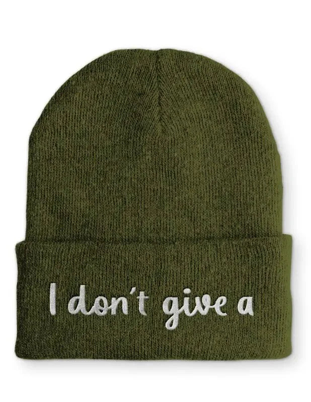 Beanie Mütze I don´t give a Statement Beanie Mütze mit Spruch - tshirtladen - Mütze