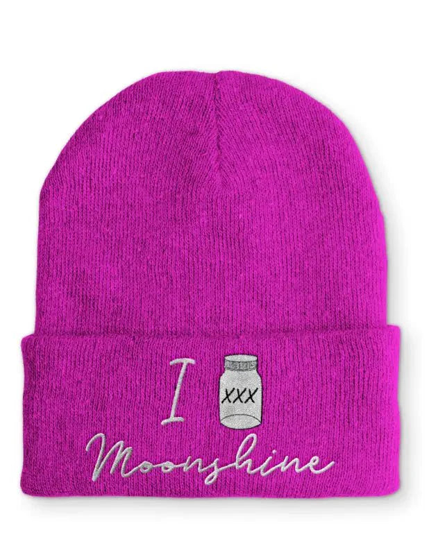 Beanie Mütze I love Moonshine Statement Beanie Mütze mit Spruch - tshirtladen -