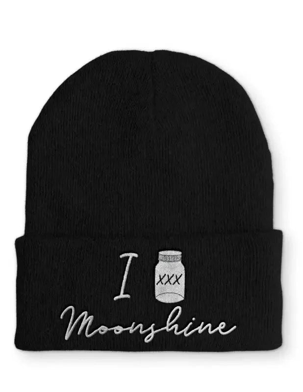 Beanie Mütze I love Moonshine Statement Beanie Mütze mit Spruch - tshirtladen -
