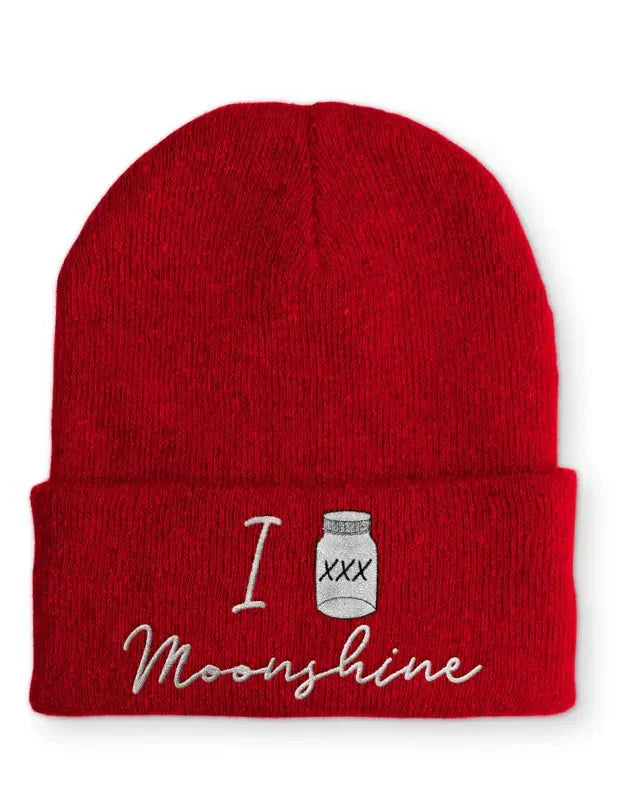Beanie Mütze I love Moonshine Statement Beanie Mütze mit Spruch - tshirtladen -