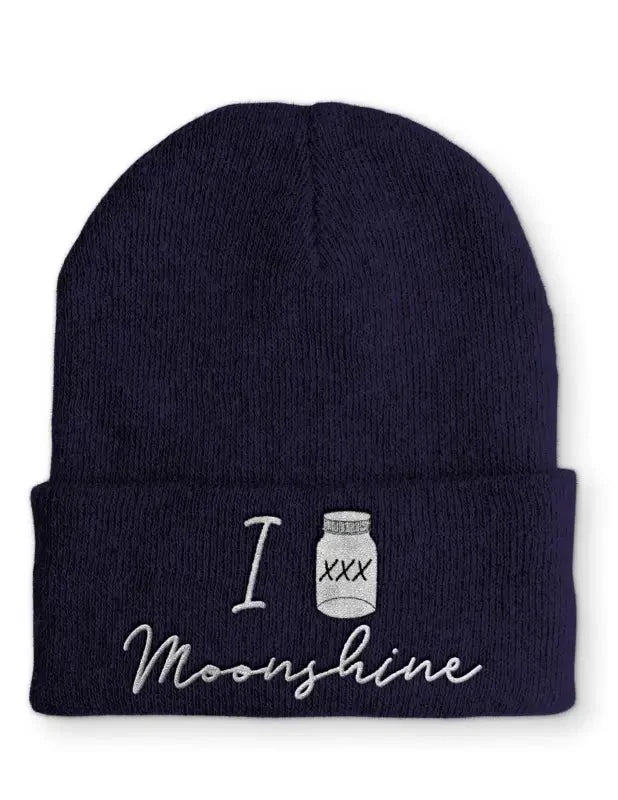 Beanie Mütze I love Moonshine Statement Beanie Mütze mit Spruch - tshirtladen -