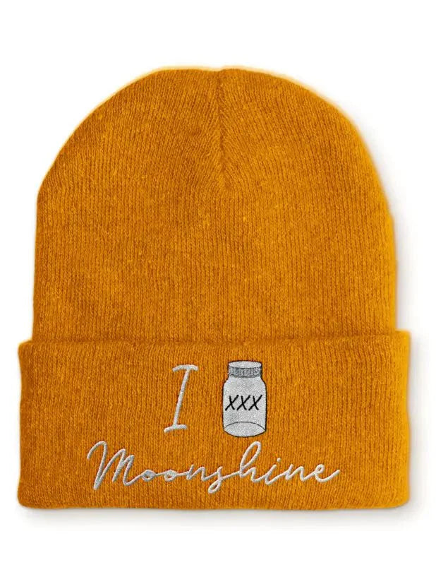Beanie Mütze I love Moonshine Statement Beanie Mütze mit Spruch - tshirtladen -