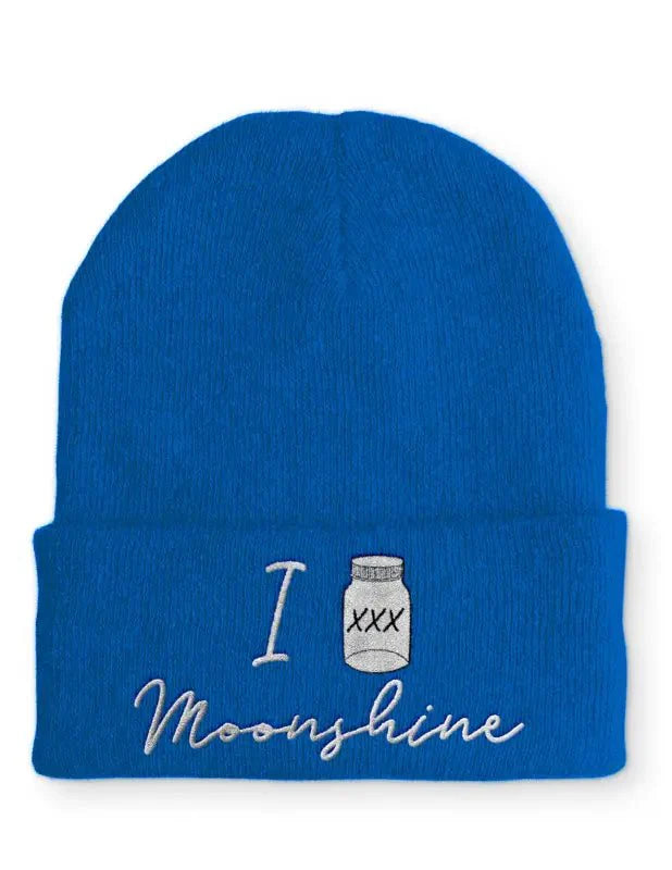 Beanie Mütze I love Moonshine Statement Beanie Mütze mit Spruch - tshirtladen -