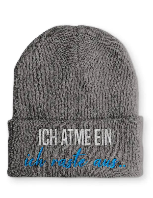 Beanie Mütze Ich atme ein ich rate aus .. Statement Beanie Mütze mit Spruch - tshirtladen -