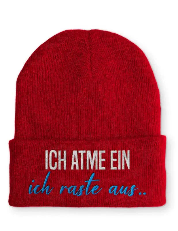 Beanie Mütze Ich atme ein ich rate aus .. Statement Beanie Mütze mit Spruch - tshirtladen -