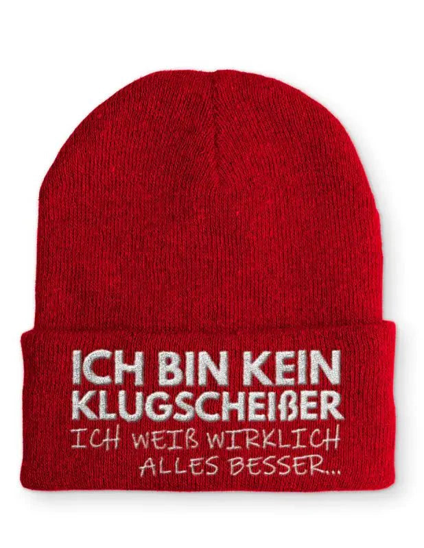 Beanie Mütze Ich bin kein Klugscheißer ich weiß wirklich alles besser... Statement Beanie Mütze mit Spruch - tshirtladen -