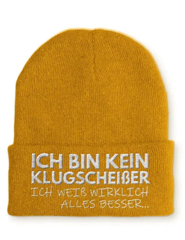 Beanie Mütze Ich bin kein Klugscheißer ich weiß wirklich alles besser... Statement Beanie Mütze mit Spruch - tshirtladen -