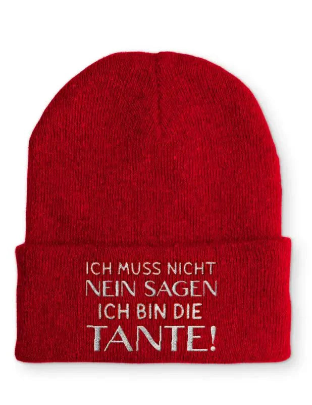 Beanie Mütze Ich muss nicht Nein sagen Ich bin die Tante! Statement Beanie Mütze mit Spruch - tshirtladen -