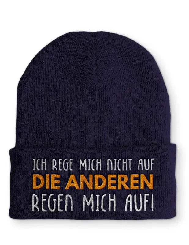 Beanie Mütze Ich rege mich nicht auf die anderen regen mich auf! Statement Beanie Mütze mit Spruch - tshirtladen -