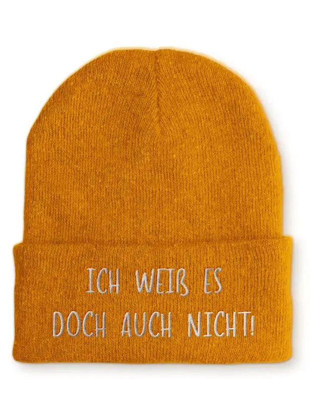 Beanie Mütze Ich weiß es doch auch nicht! Statement Beanie Mütze mit Spruch - tshirtladen -