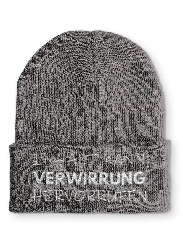 Beanie Mütze Inhalt kann Verwirrung Hervorrufen Statement Beanie Mütze mit Spruch - tshirtladen -