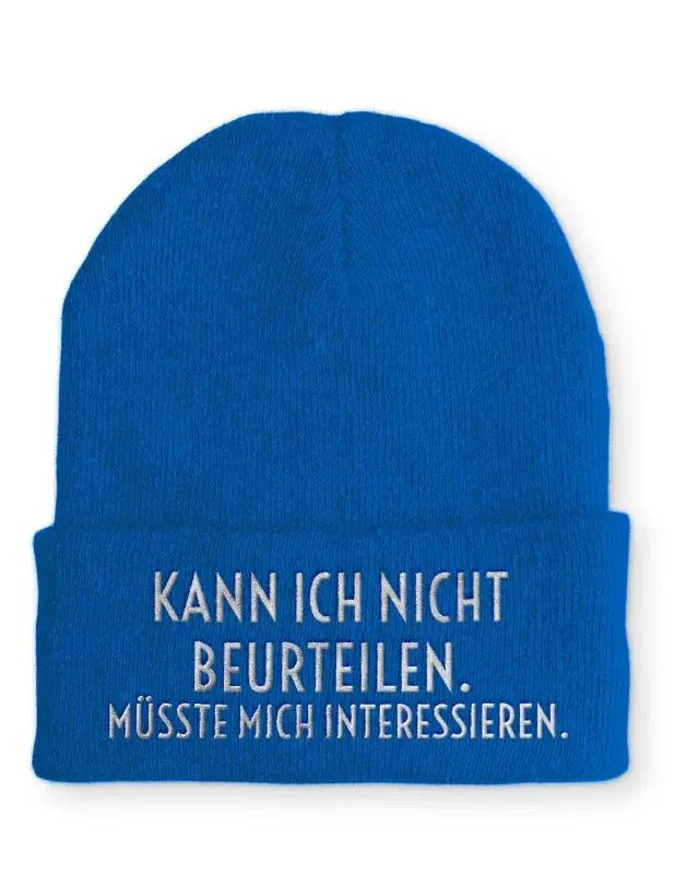 Beanie Mütze Kann ich nicht beurteilen. Müsste mich interessieren. Statement Beanie Mütze mit Spruch - tshirtladen -