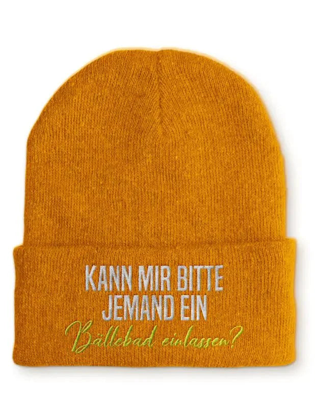 Beanie Mütze Kann mir bitte jemand ein Bällebad einlassen? nach Statement Beanie Mütze mit Spruch - tshirtladen -