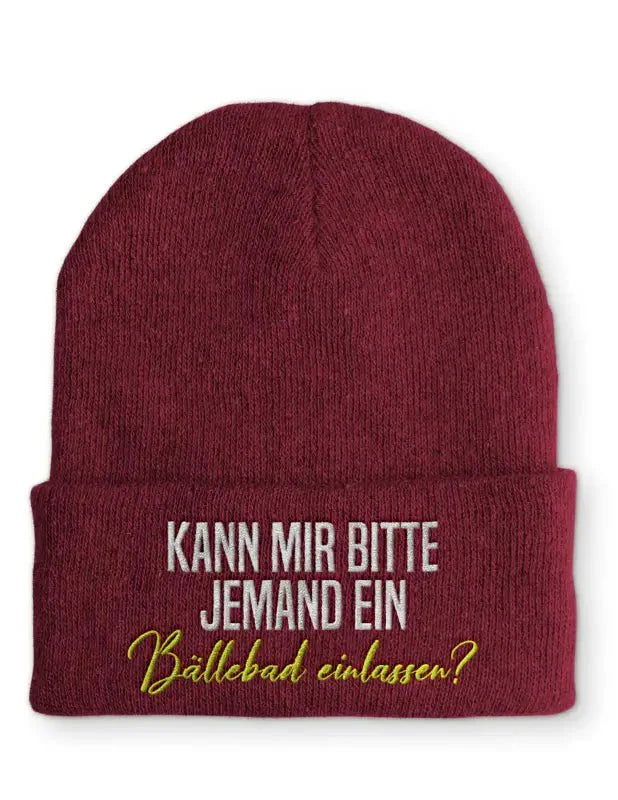 Beanie Mütze Kann mir bitte jemand ein Bällebad einlassen? nach Statement Beanie Mütze mit Spruch - tshirtladen -