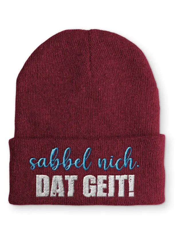 Beanie Mütze sabbel nich. Dat Geit! Statement Beanie Mütze mit Spruch - tshirtladen -
