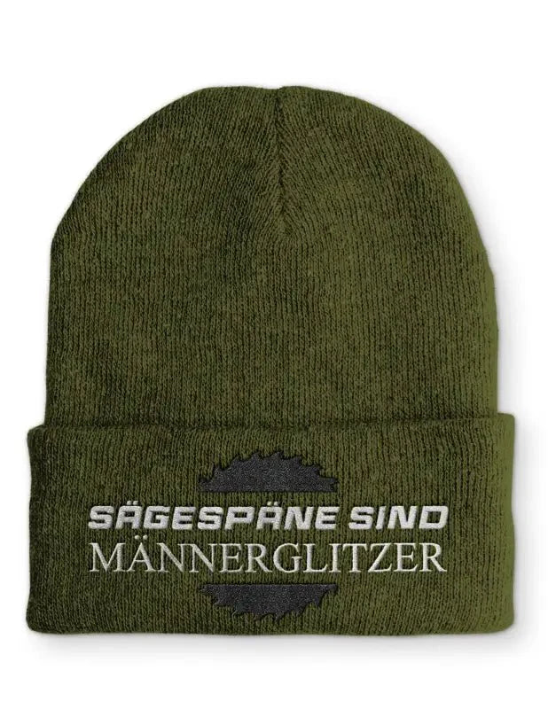 Beanie Mütze Sägespäne sind Männerglitzer Statement Beanie Mütze mit Spruch - tshirtladen -