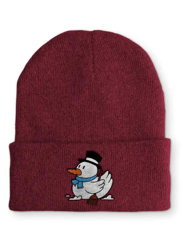Beanie Mütze Schneemann Badeente Statement Beanie Mütze mit Spruch - tshirtladen -