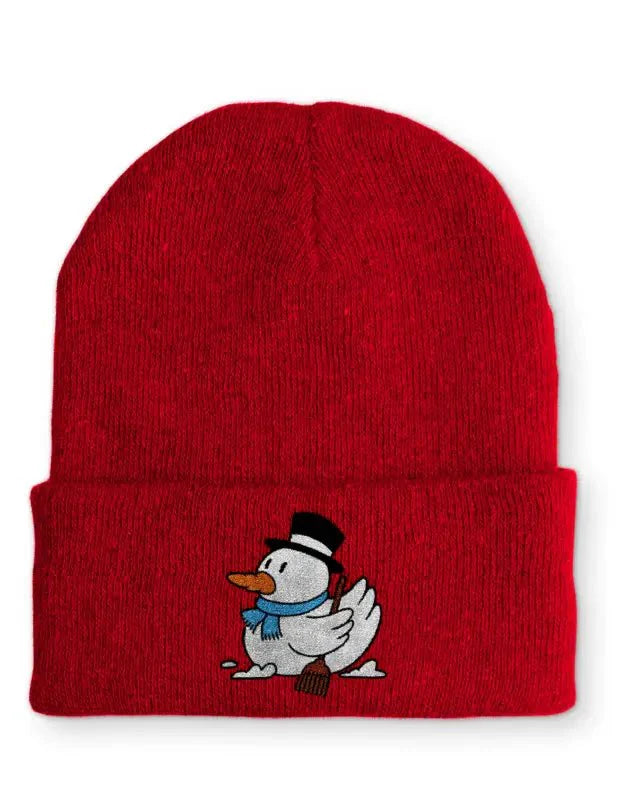 Beanie Mütze Schneemann Badeente Statement Beanie Mütze mit Spruch - tshirtladen -