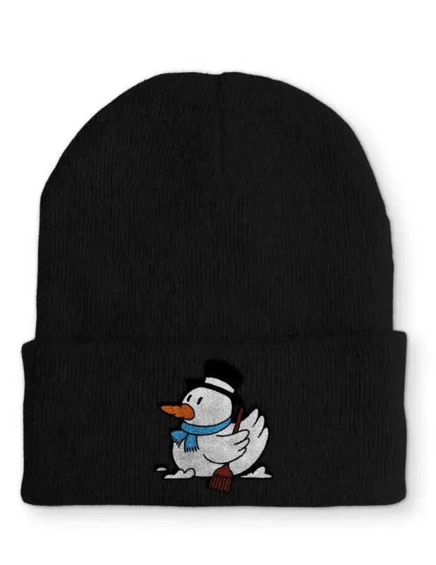 Beanie Mütze Schneemann Badeente Statement Beanie Mütze mit Spruch - tshirtladen -
