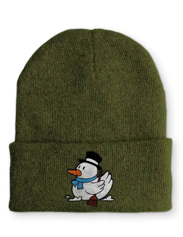 Beanie Mütze Schneemann Badeente Statement Beanie Mütze mit Spruch - tshirtladen -