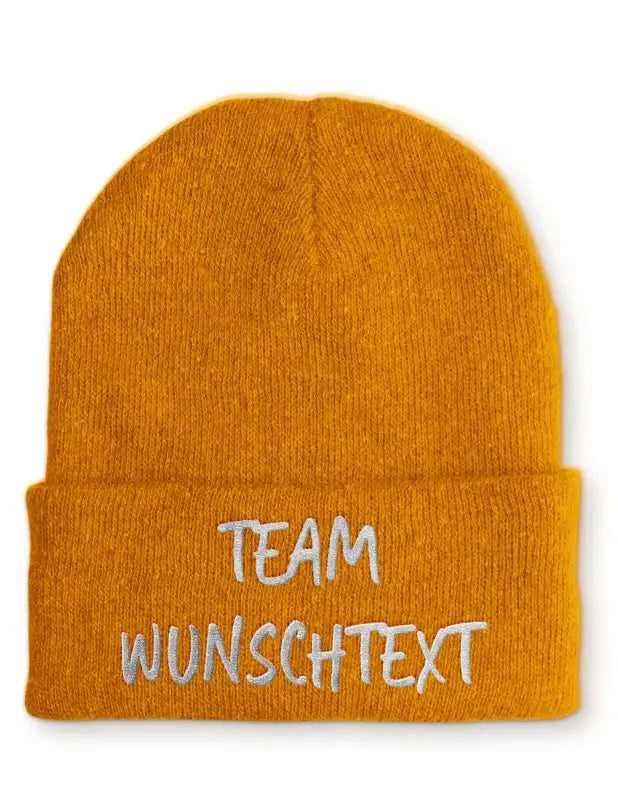Beanie Mütze Team "Wunschtext" Statement Beanie Mütze mit Spruch - tshirtladen - Mütze