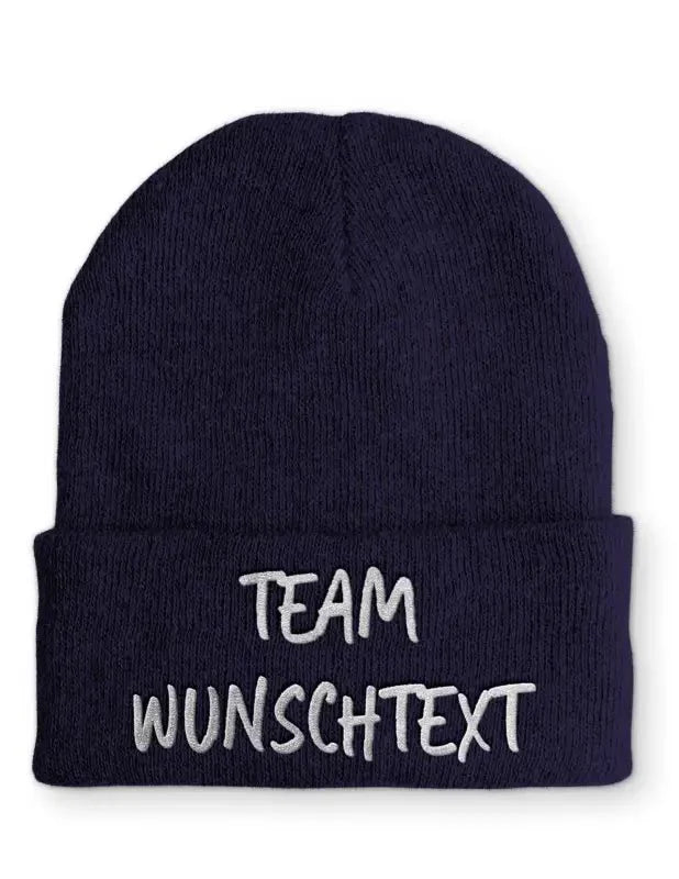 Beanie Mütze Team "Wunschtext" Statement Beanie Mütze mit Spruch - tshirtladen - Mütze