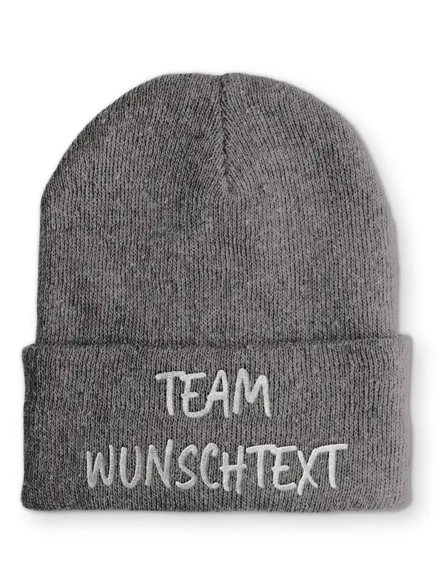 Beanie Mütze Team "Wunschtext" Statement Beanie Mütze mit Spruch - tshirtladen - Mütze