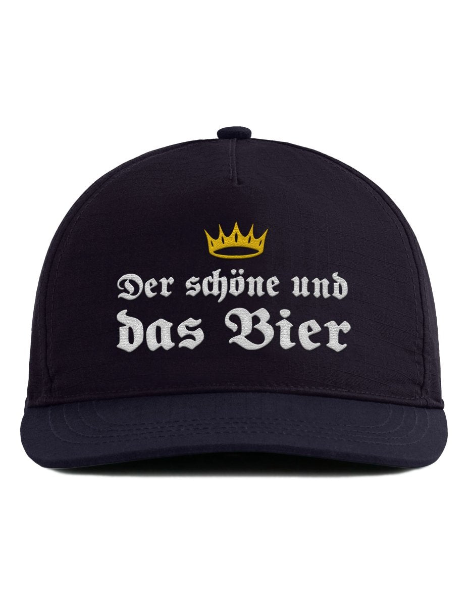 Bestickte Snapback Cap – Der schöne und das Bier – Unisex - Schwarzer - Kaffee