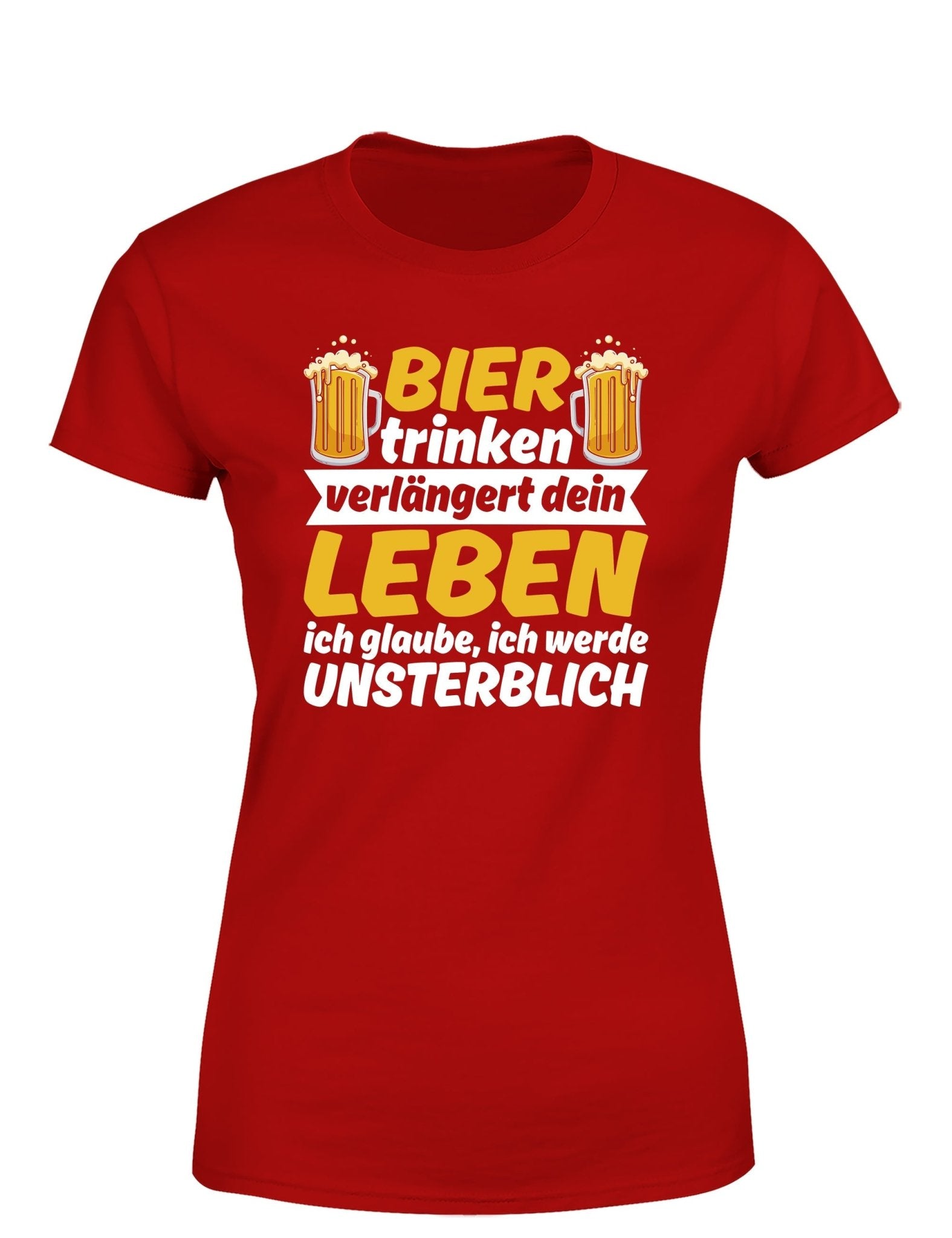Bier trinken verlängert dein Leben Damen T-Shirt - tshirtladen - T-Shirt