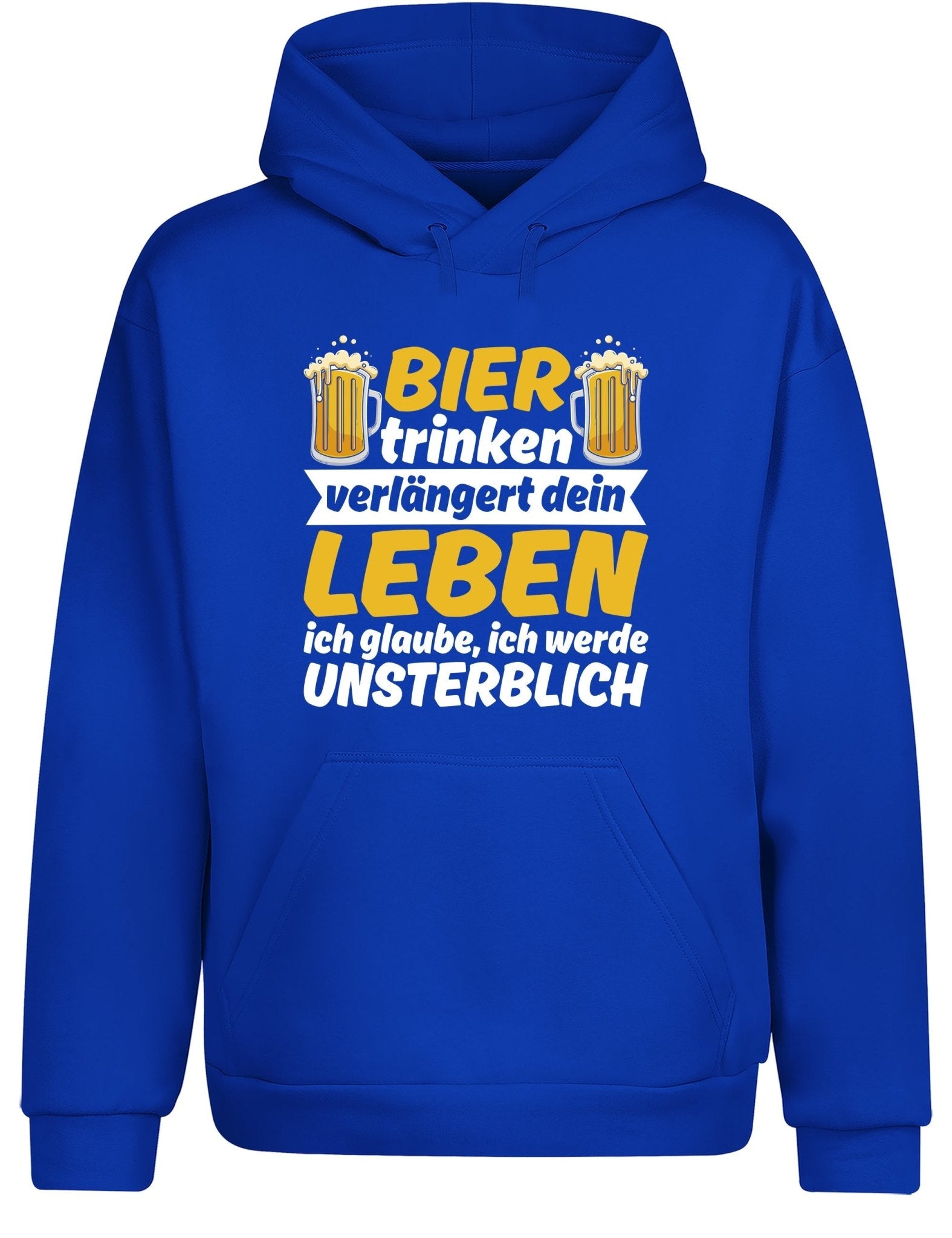 Bier trinken verlängert dein Leben Hoodie Kapuzenpullover Unisex - tshirtladen - Hoodie