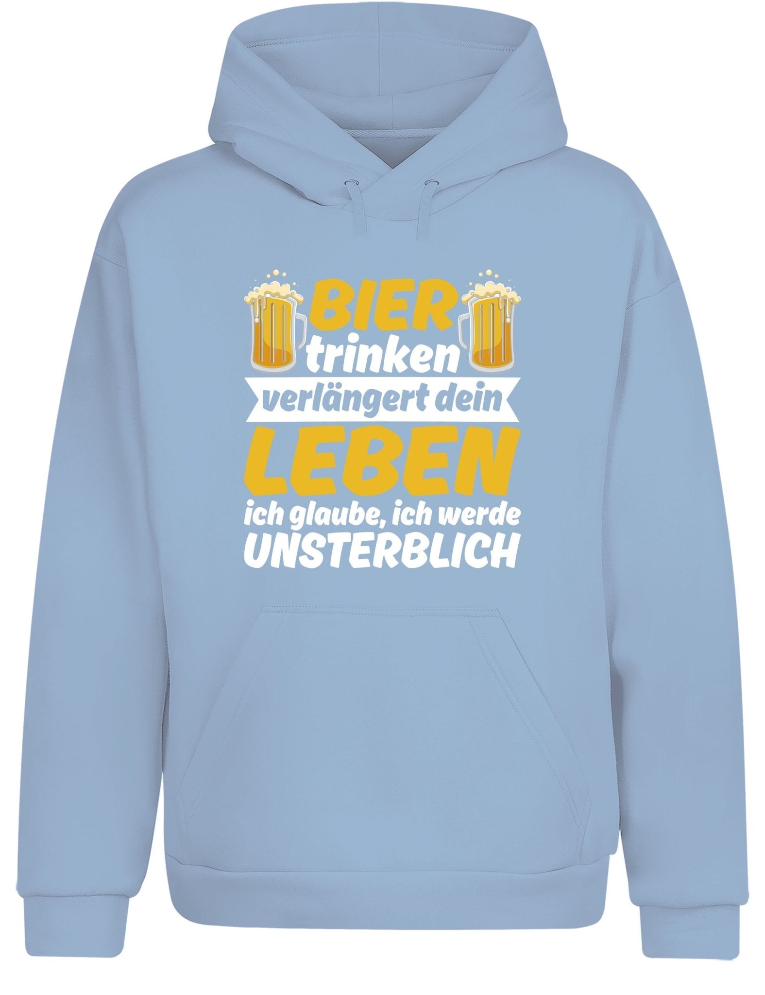 Bier trinken verlängert dein Leben Hoodie Kapuzenpullover Unisex - tshirtladen - Hoodie