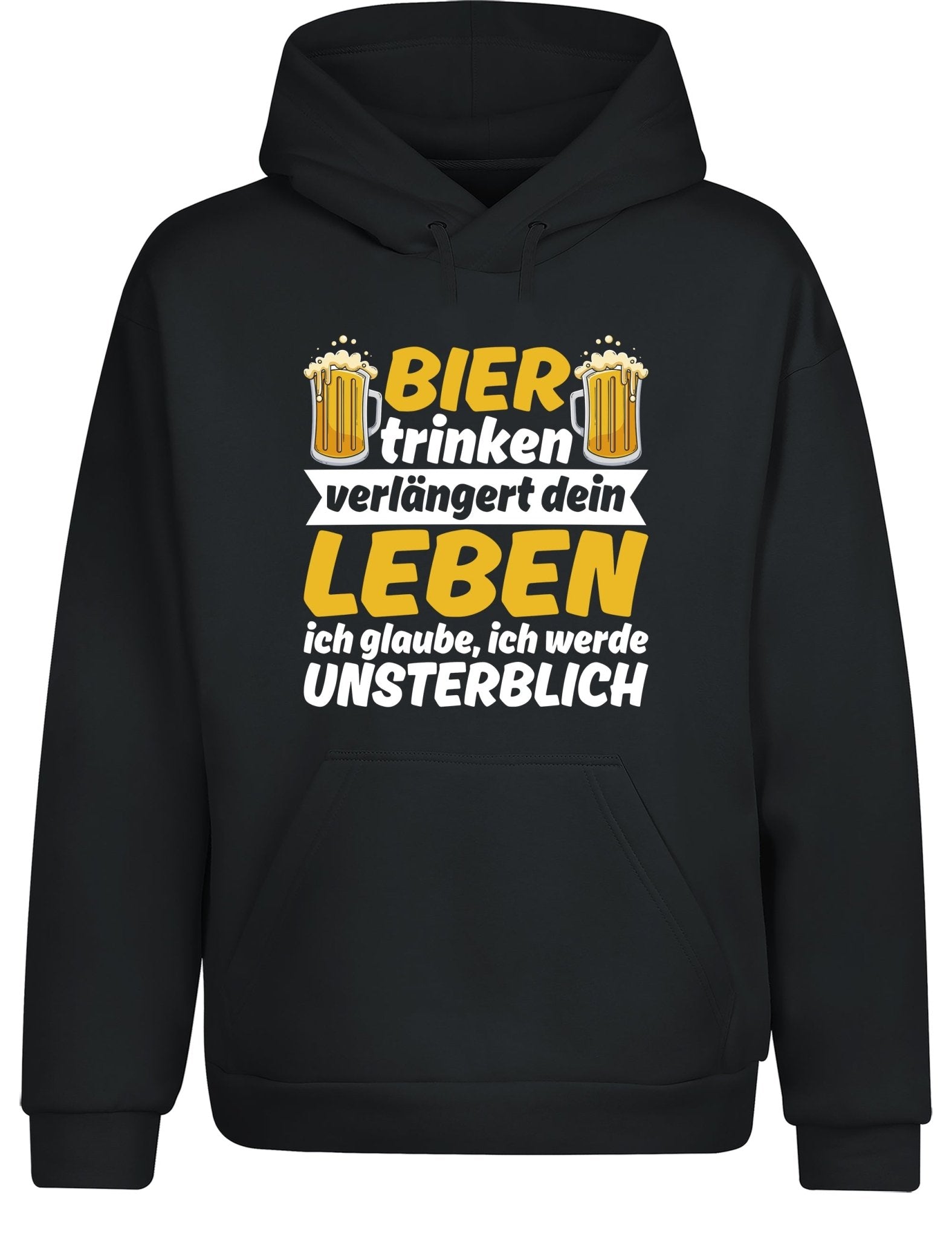 Bier trinken verlängert dein Leben Hoodie Kapuzenpullover Unisex - tshirtladen - Hoodie