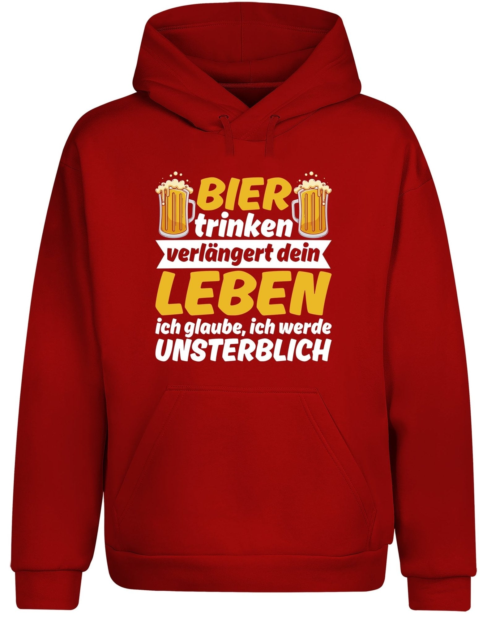 Bier trinken verlängert dein Leben Hoodie Kapuzenpullover Unisex - tshirtladen - Hoodie