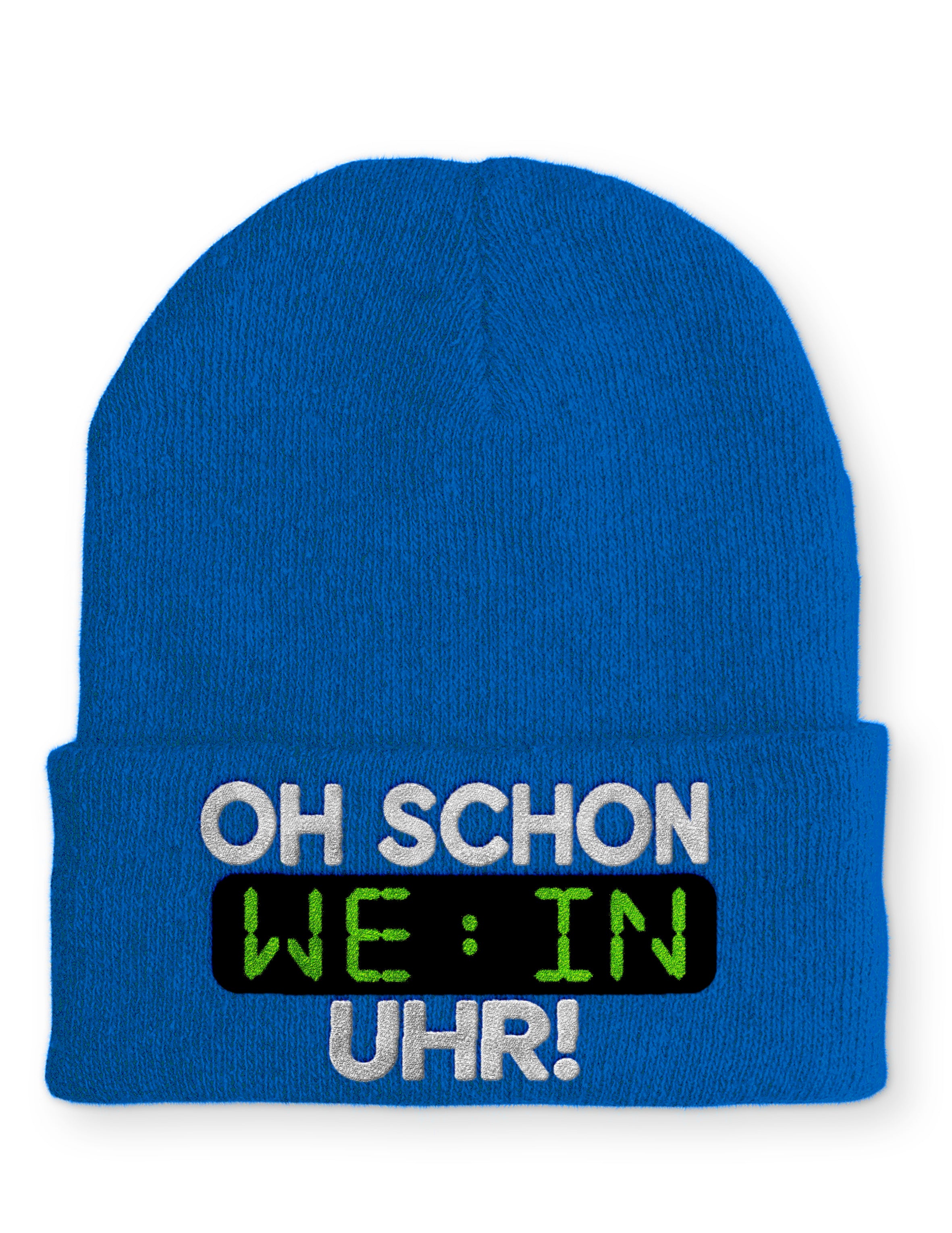 Oh schon Wein Uhr Statement Beanie Mütze mit Spruch