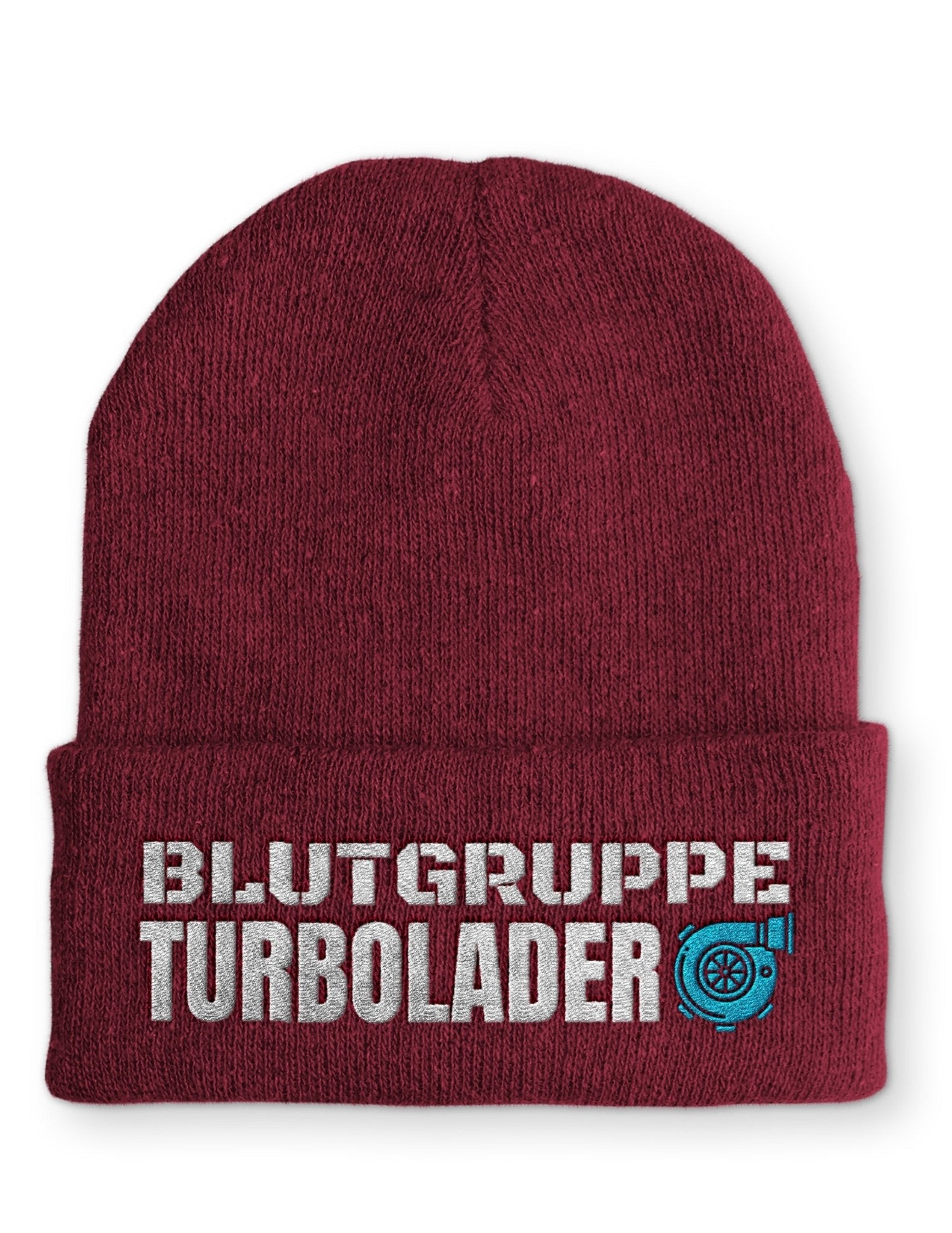 Blutgruppe Turbolader Statement Beanie Mütze mit Spruch - tshirtladen - Mütze