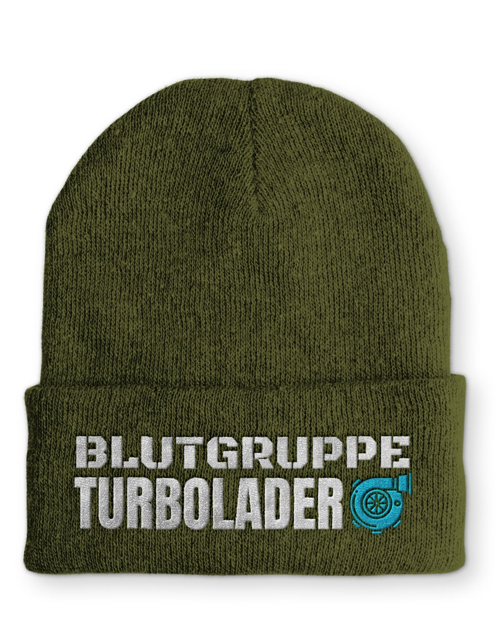 Blutgruppe Turbolader Statement Beanie Mütze mit Spruch - tshirtladen - Mütze