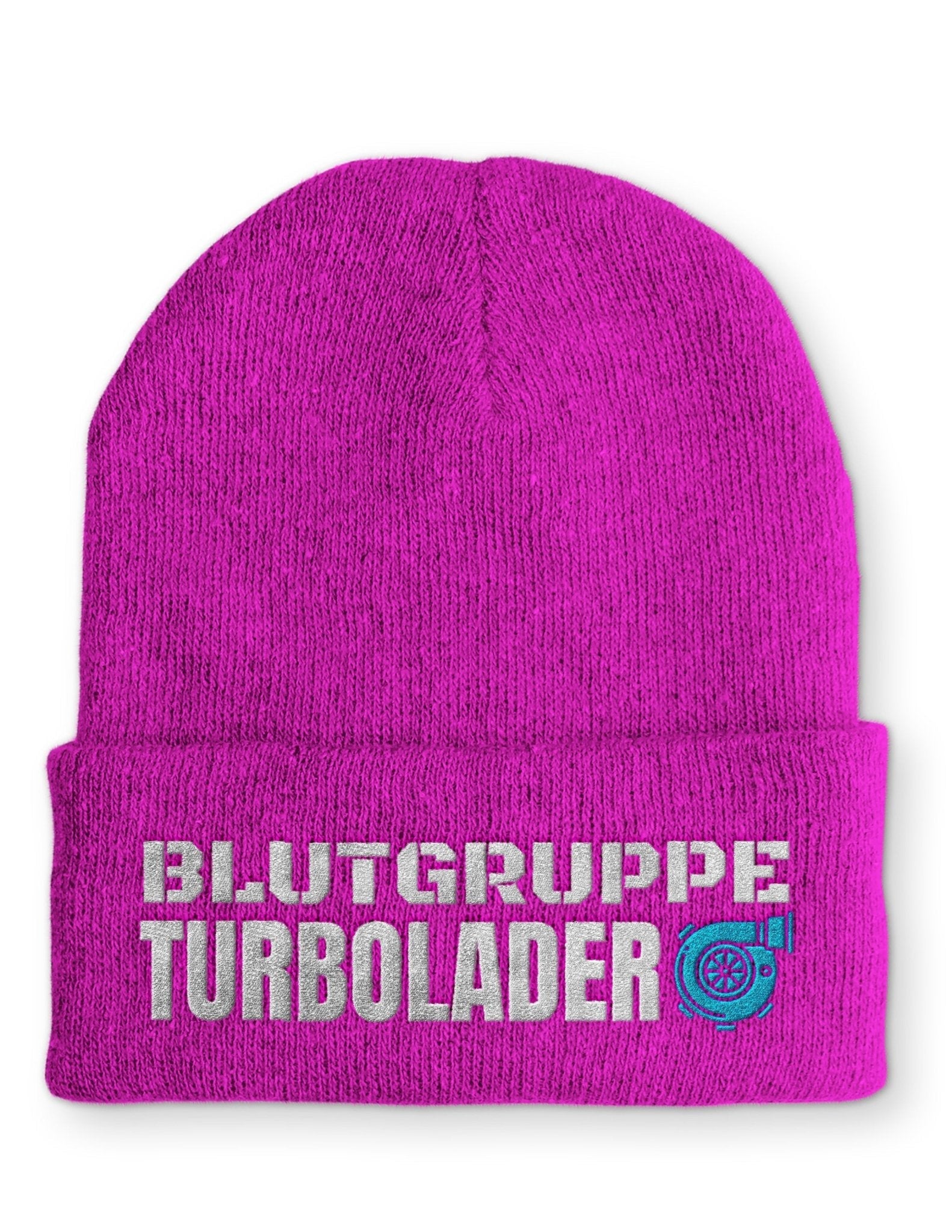 Blutgruppe Turbolader Statement Beanie Mütze mit Spruch - tshirtladen - Mütze