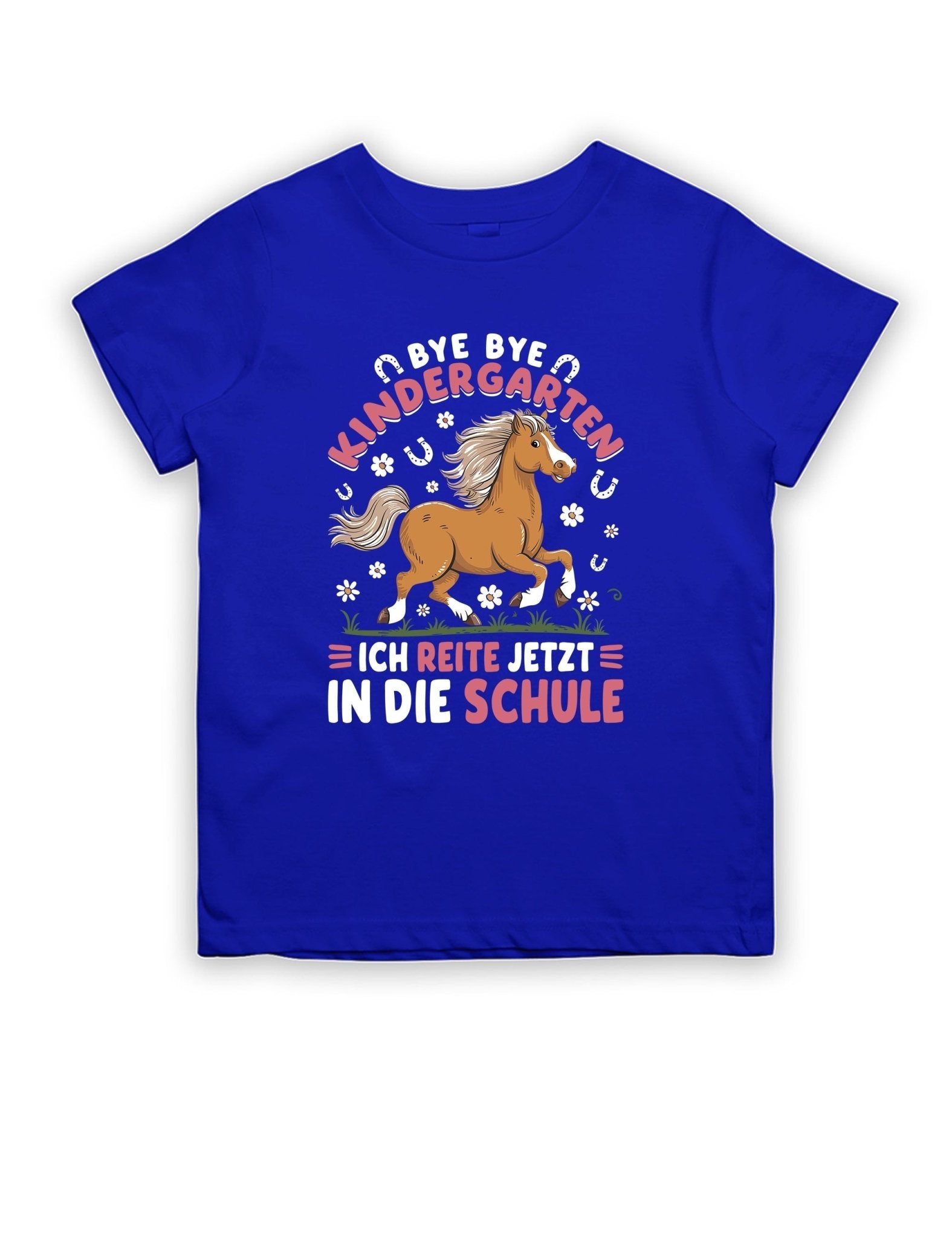 Bye Bye Kindergarten ich reite jetzt in die Schule Kinder T-Shirt - tshirtladen - T-Shirt