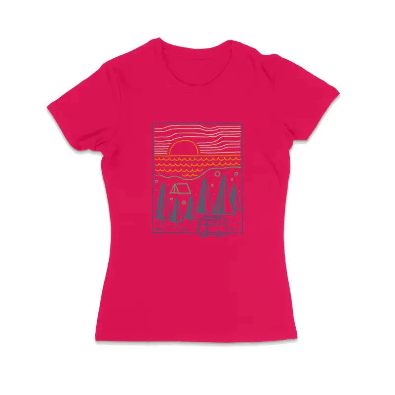 Camp River Camper Outdoor Damen T-Shirt - tshirtladen -