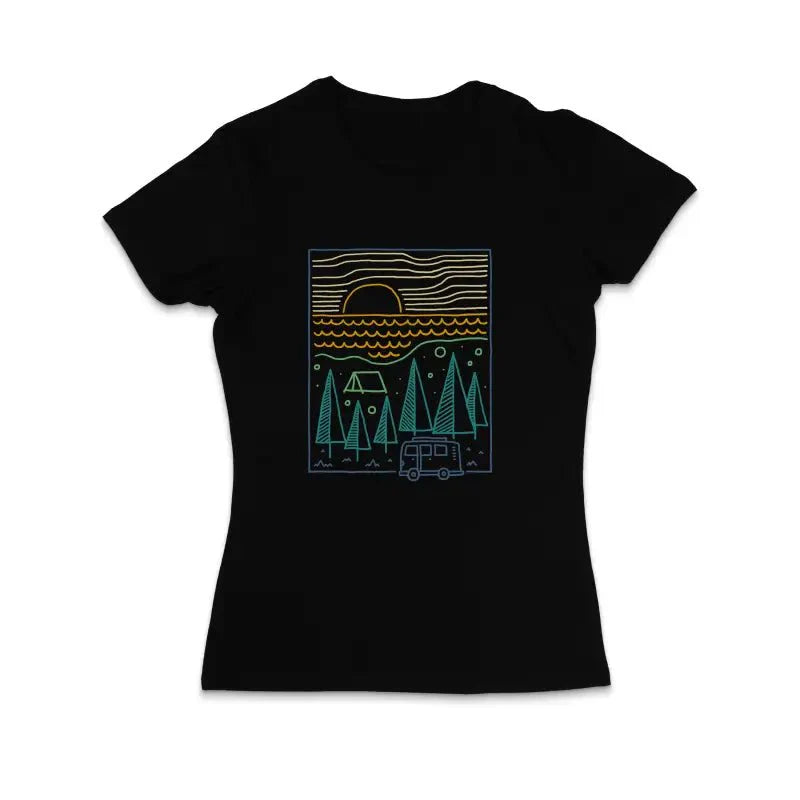 Camp River Camper Outdoor Damen T-Shirt - tshirtladen -