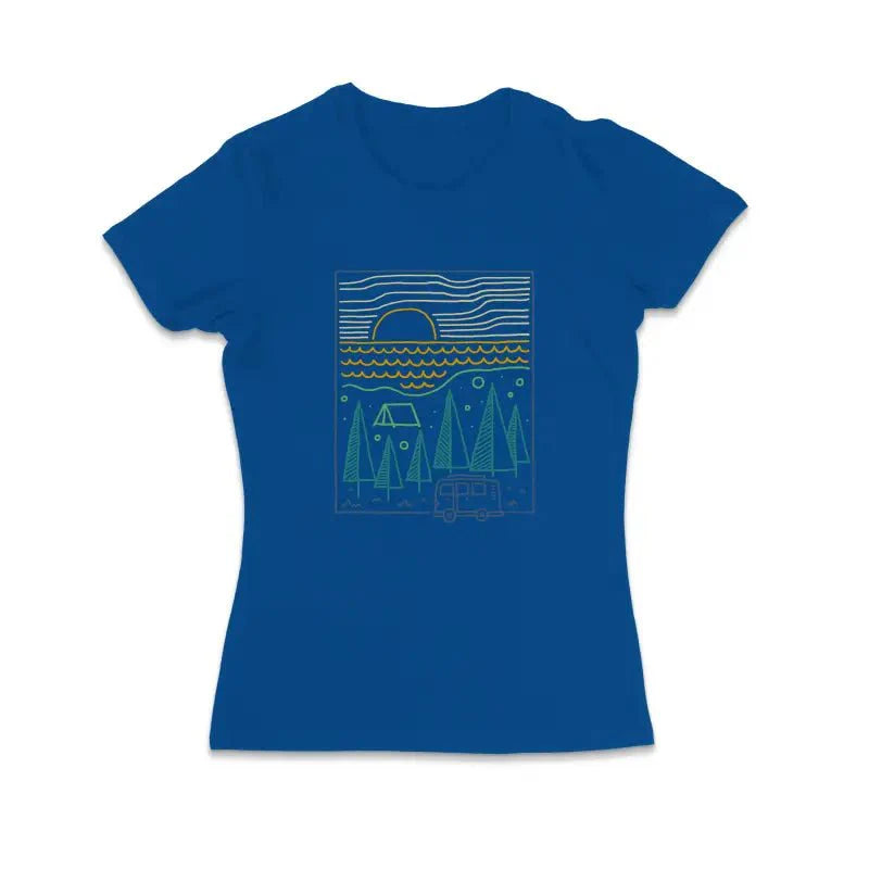 Camp River Camper Outdoor Damen T-Shirt - tshirtladen -