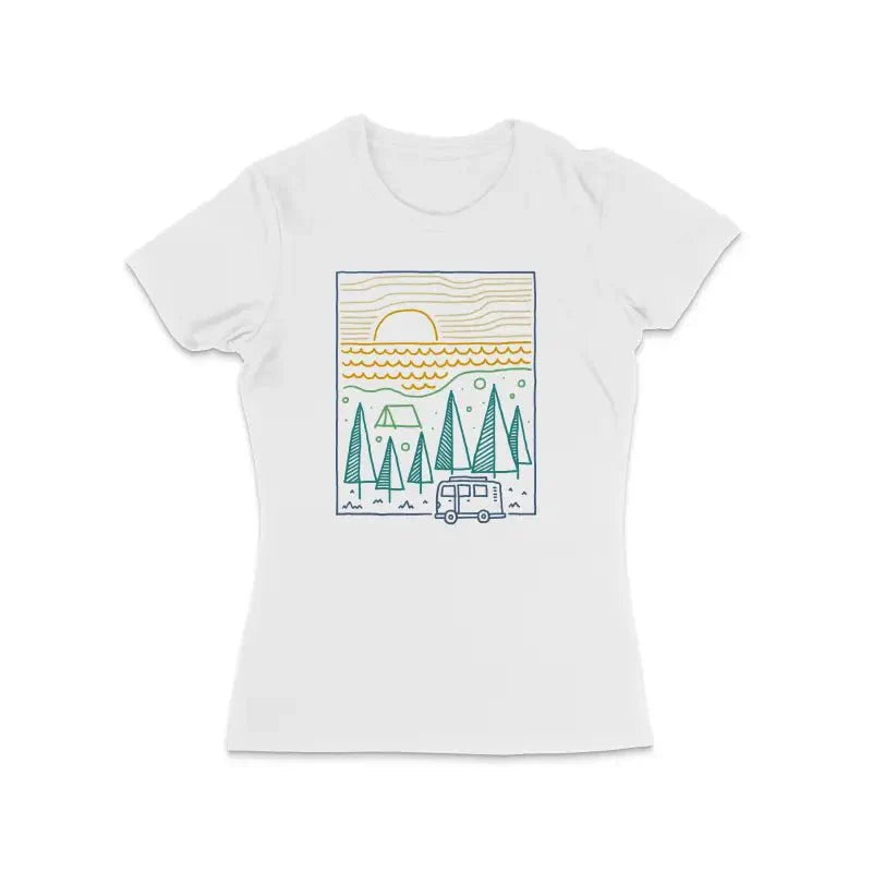 Camp River Camper Outdoor Damen T-Shirt - tshirtladen -