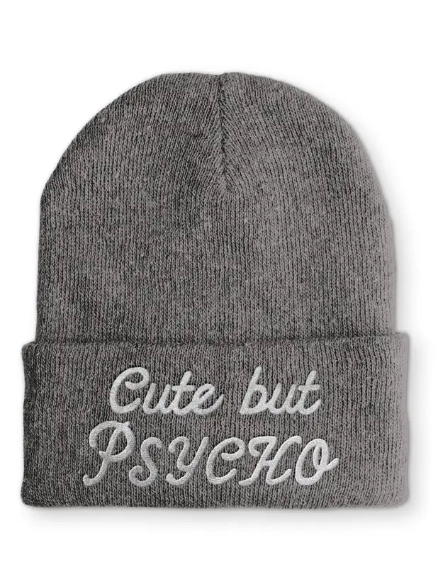 Cute but Psycho Statement Beanie Mütze mit Spruch - tshirtladen - Mütze