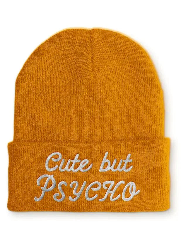 Cute but Psycho Statement Beanie Mütze mit Spruch - tshirtladen - Mütze