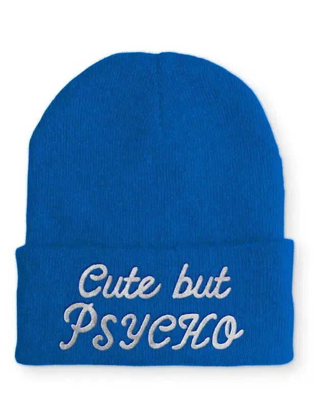 Cute but Psycho Statement Beanie Mütze mit Spruch - tshirtladen - Mütze