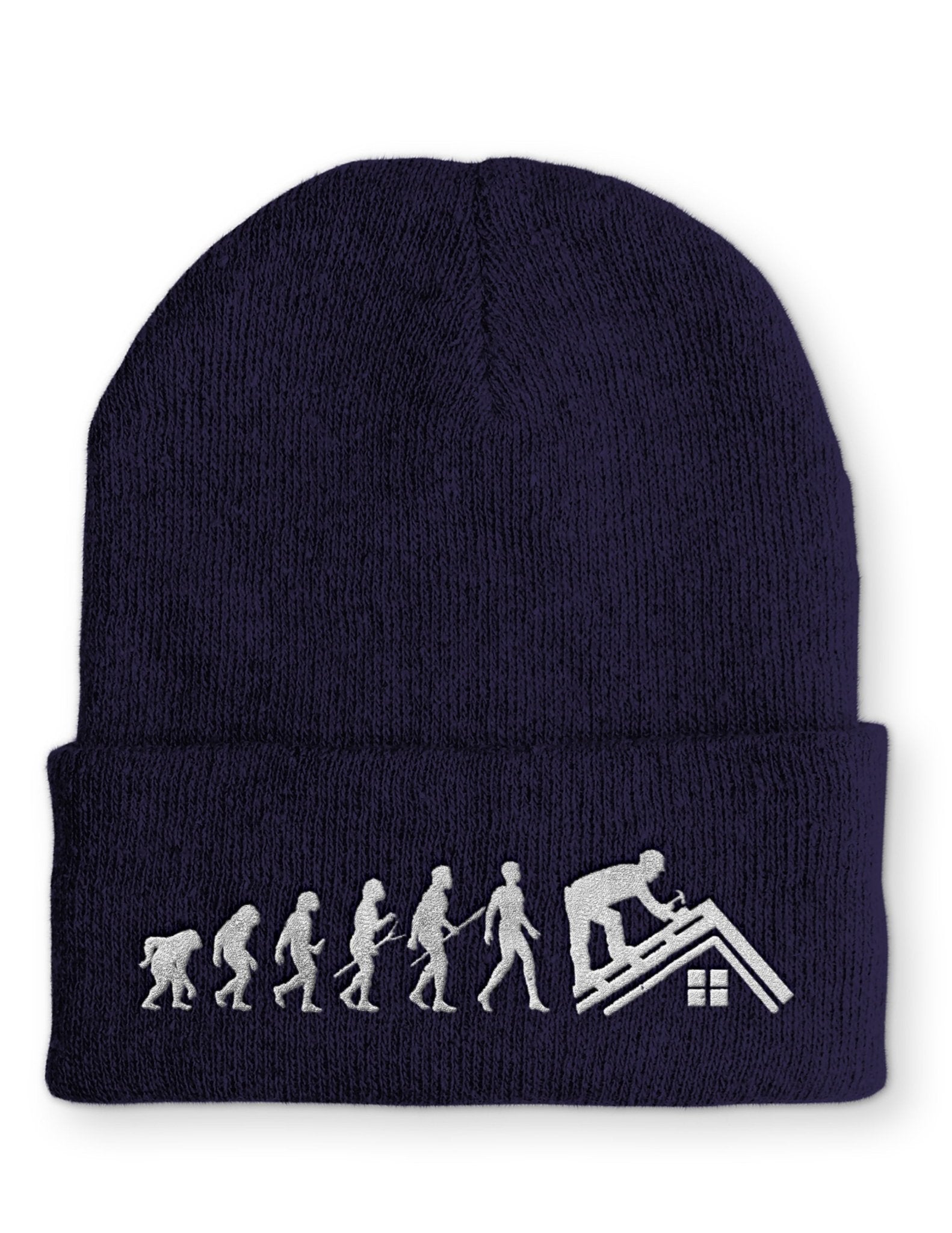 Dachdecker Evolution Statement Beanie Mütze mit Spruch - tshirtladen - Mütze