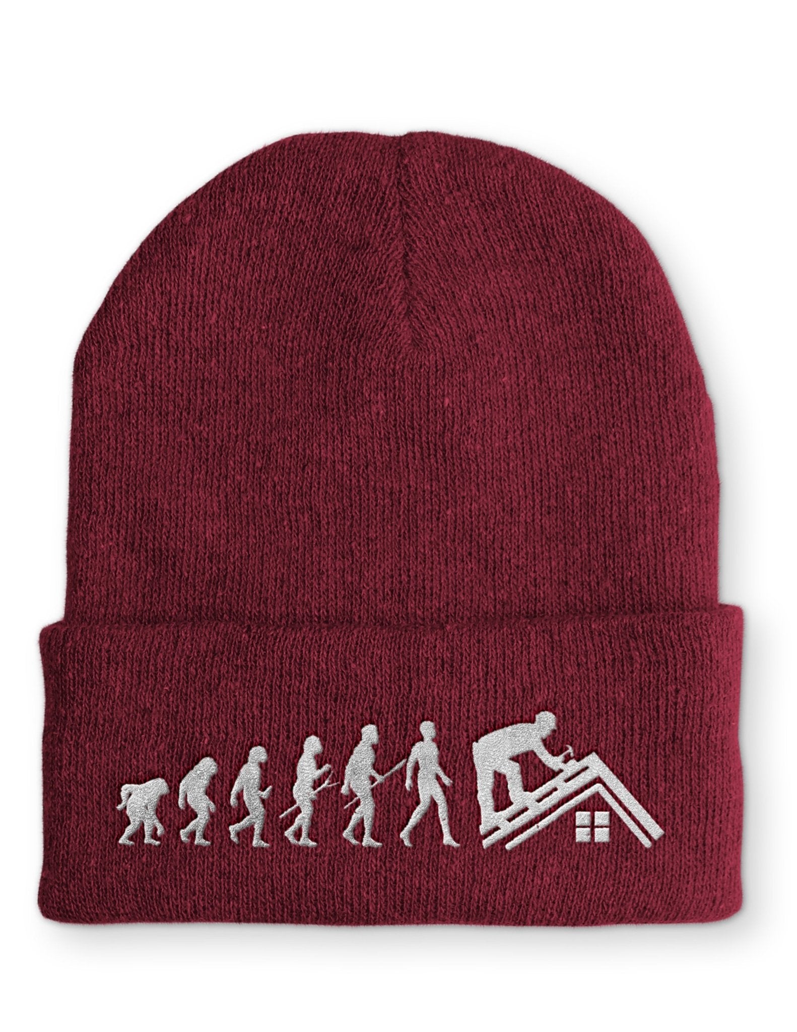 Dachdecker Evolution Statement Beanie Mütze mit Spruch - tshirtladen - Mütze